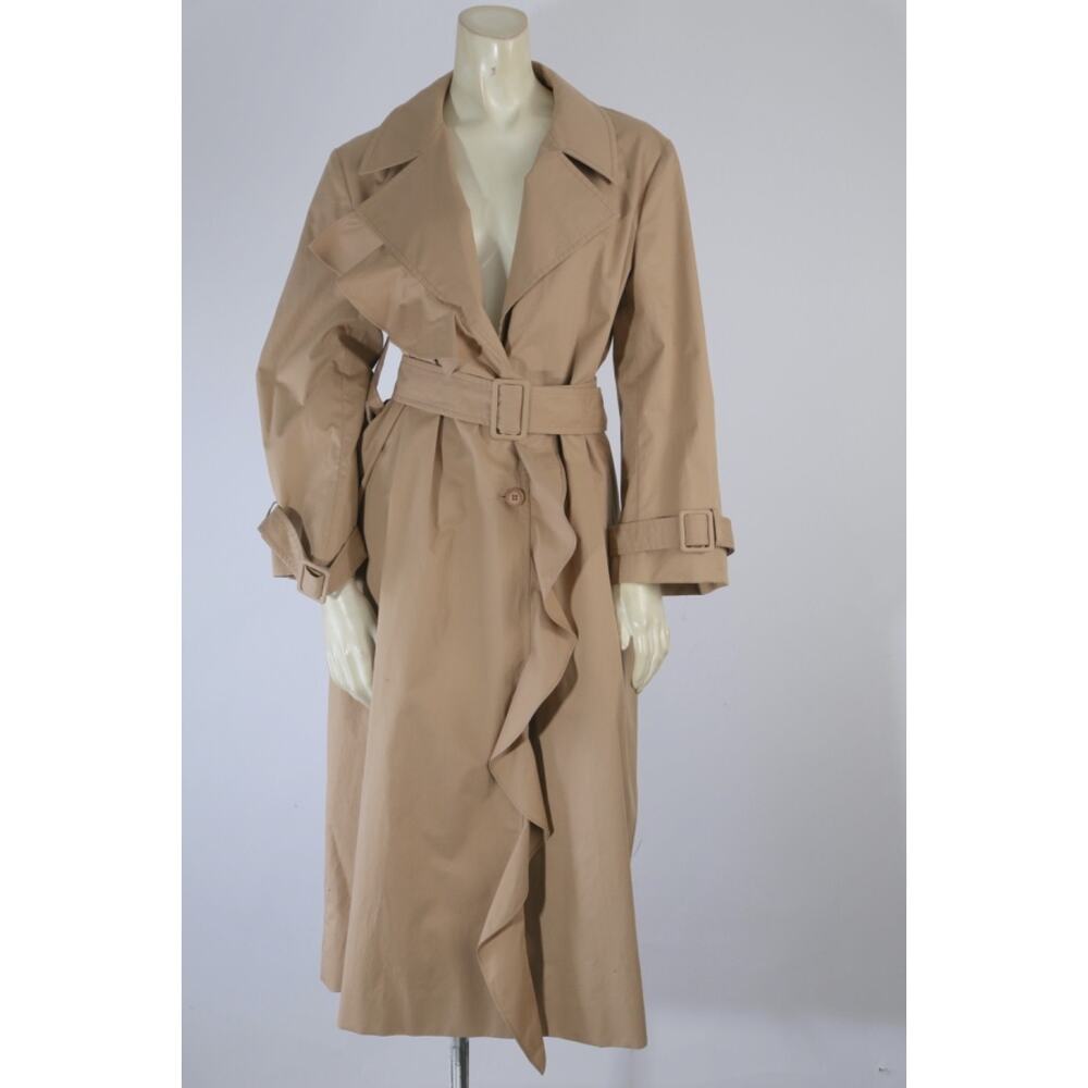 Stella McCartney Beige Cotton Long Belted Trench Winter Coat Womens Size 46 - Picture 8 of 16